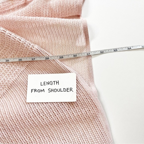 All Saints Itat Twist Tee Small‎ Candy Pink open knit flowy  sheer oversized - Picture 10 of 11